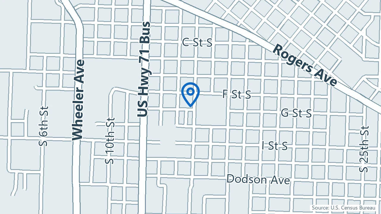 Map showing Mind and Body Wellness in Fort Smith, Arkansas