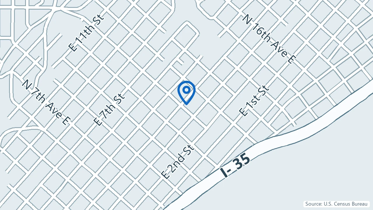 Map showing WebMed Mental Health & Recovery Services in Duluth, Minnesota