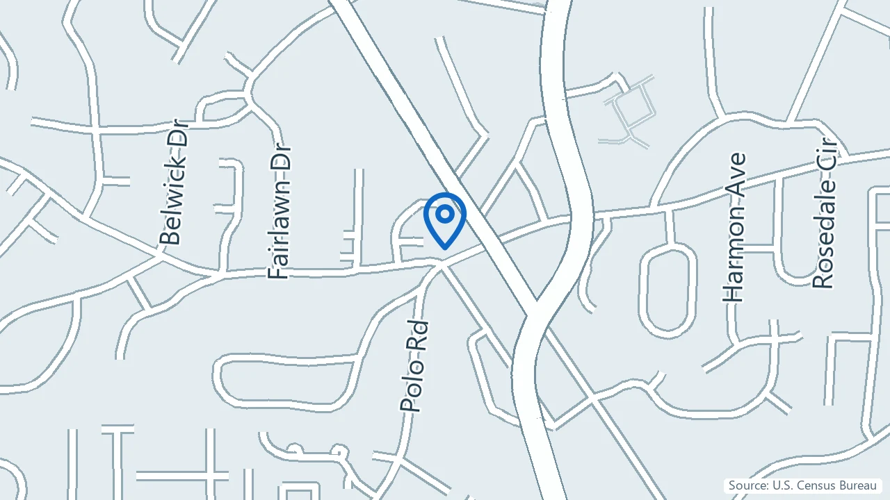 Map showing Mood Treatment Center in Winston-Salem, North Carolina