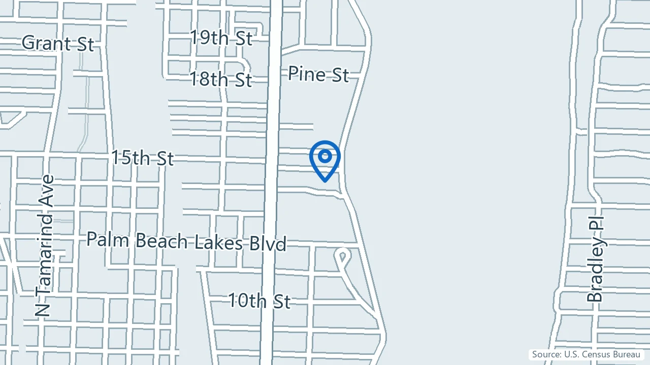 Map showing HOPE Therapeutics in West Palm Beach, Florida