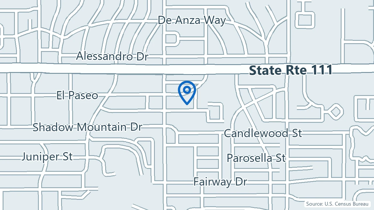 Map showing MindVibe in Palm Desert, California