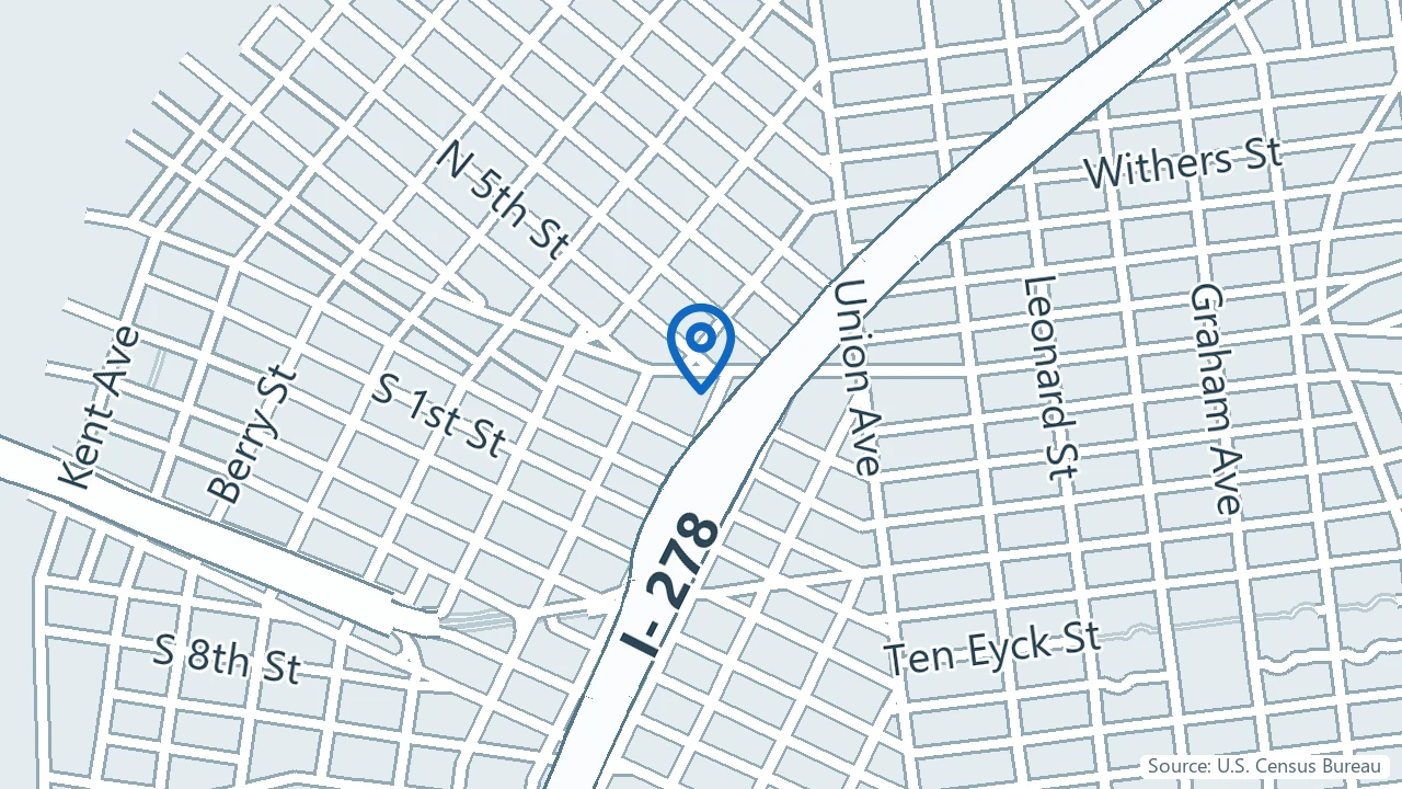 Map showing Curated Mental Health in Brooklyn, New York