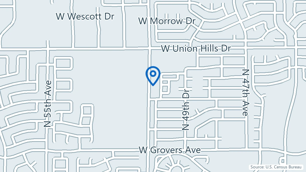 Map showing Atlas Ketamine in Glendale, Arizona