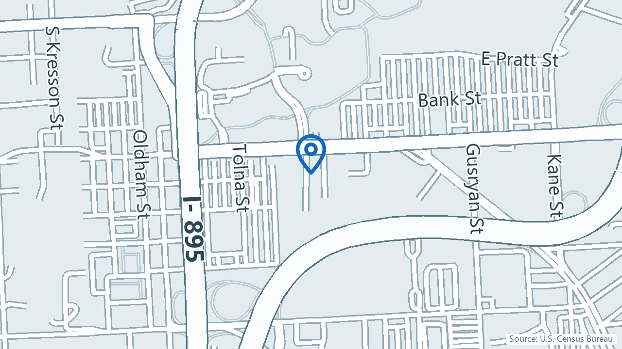 Map showing Vita Nova Ketamine & Wellness Clinic in Baltimore, Maryland