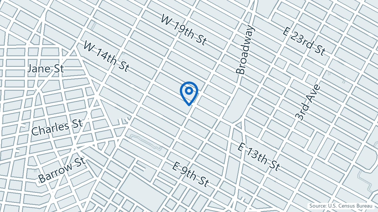Map showing Village TMS in New York, New York