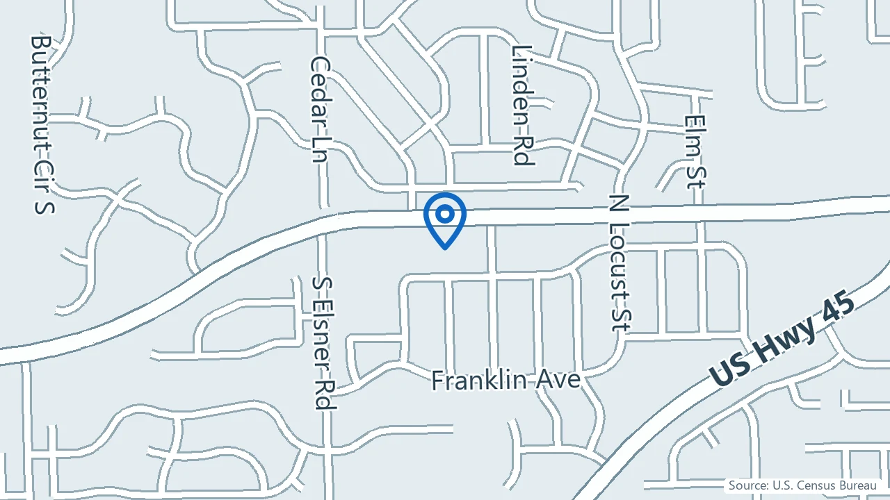 Map showing Zoelife Psychiatric Services in Frankfort, Illinois