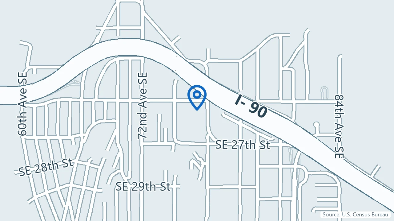 Map showing Center for Anxiety & Depression in Mercer Island, Washington