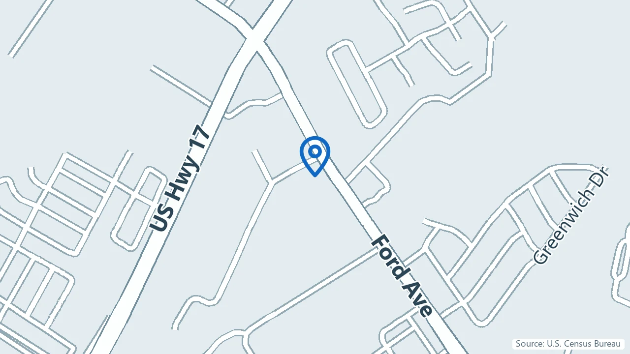 Map showing Horizon Behavioral Health in Richmond Hill, Georgia