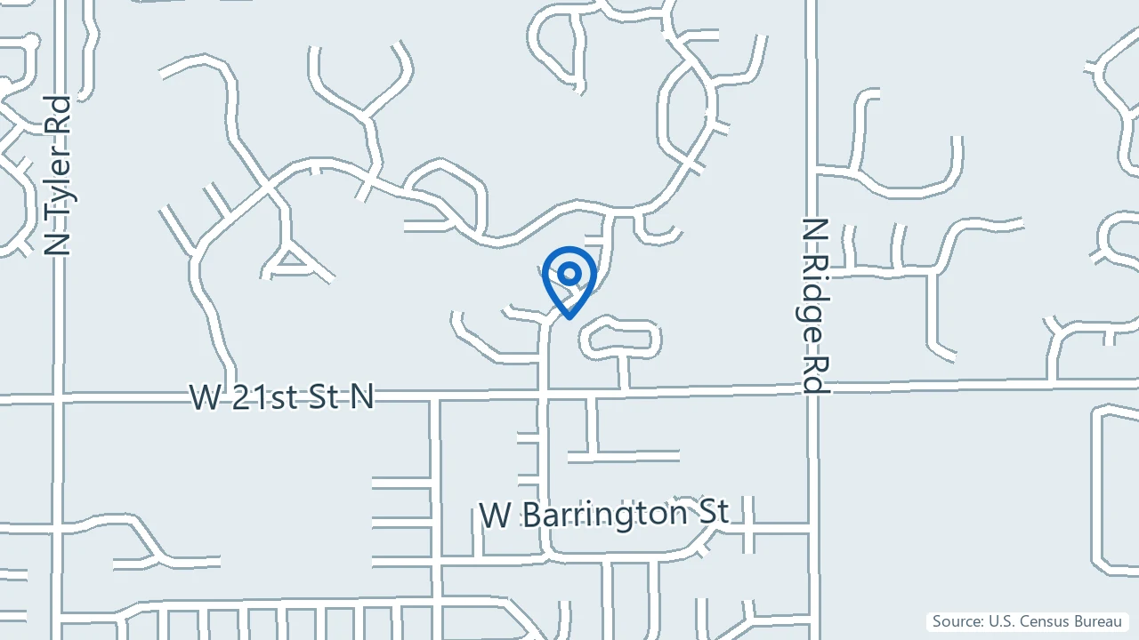 Map showing Prairie View in Wichita, Kansas