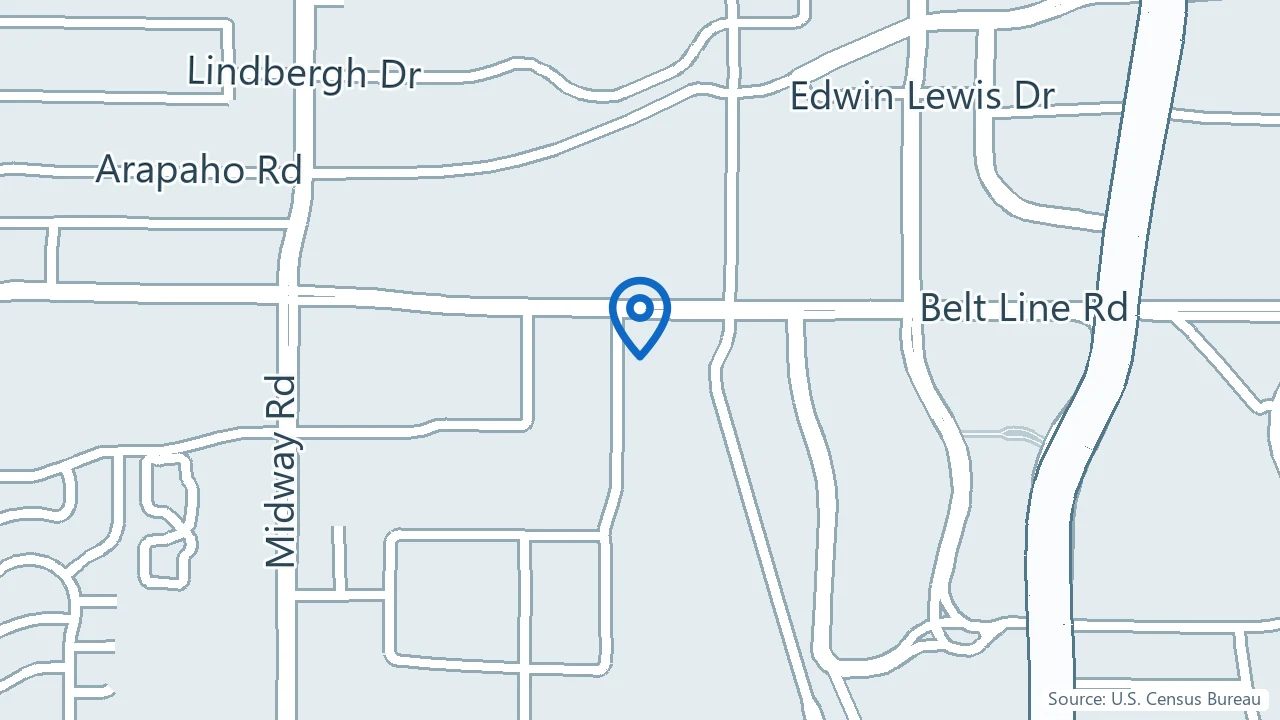 Map showing Semper Healthcare Services in Addison, Texas