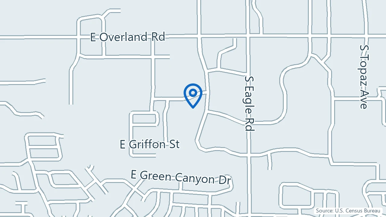 Map showing Cottonwood Creek Wellness Center in Meridian, Idaho