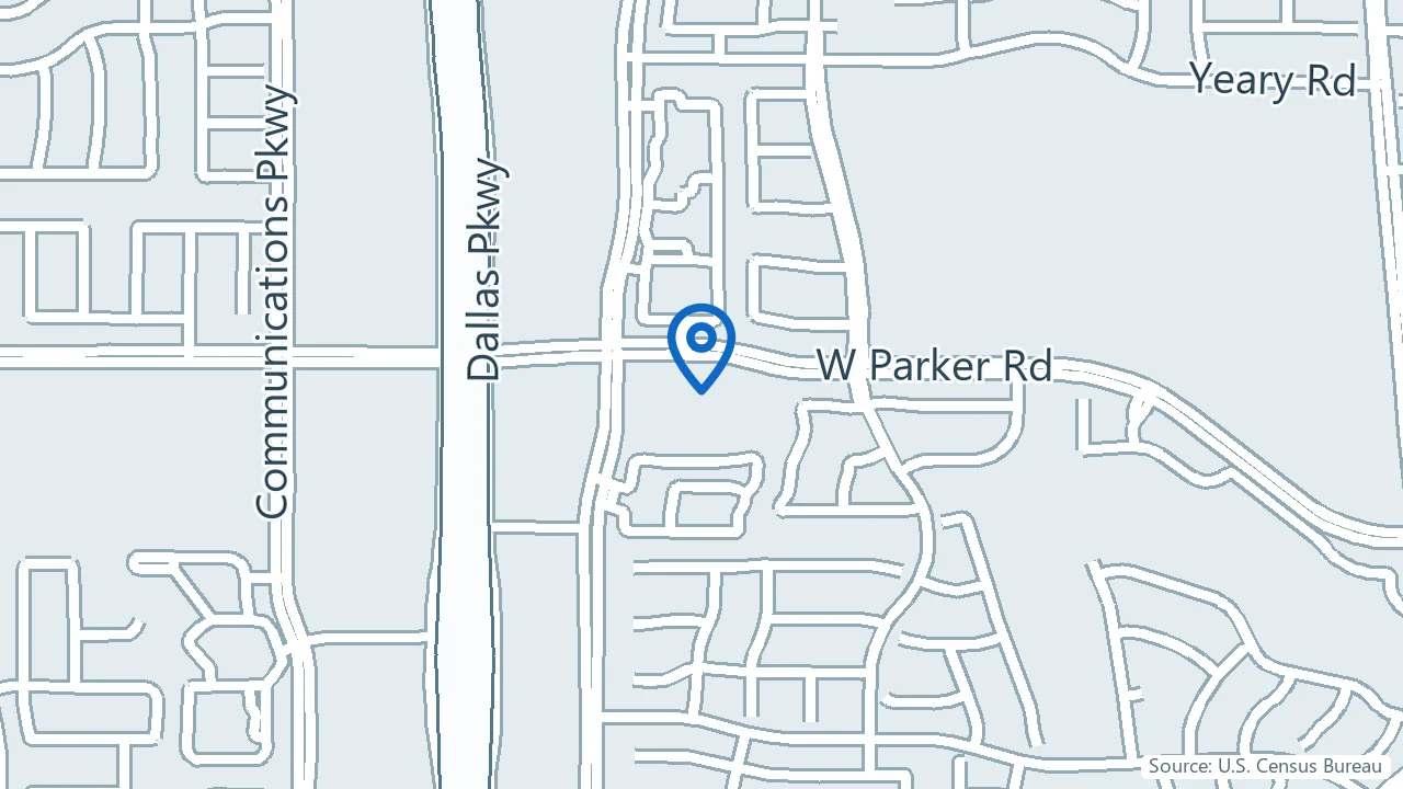 Map showing Ketamine Health & Wellness Center of Texas in Plano, Texas