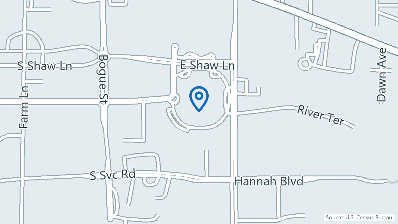 Map showing MSU Health Care Psychiatry in East Lansing, Michigan