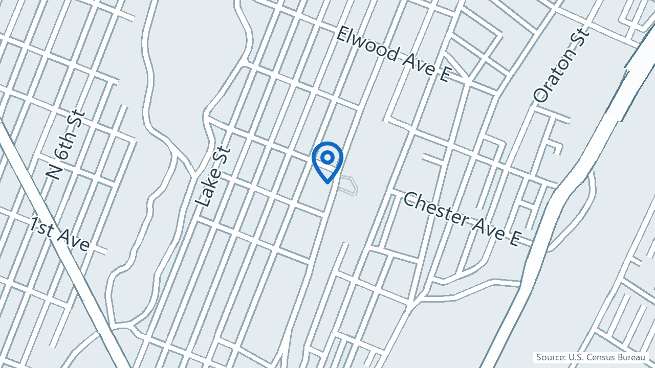Map showing North Ward Behavioral Health Center in Newark, New Jersey