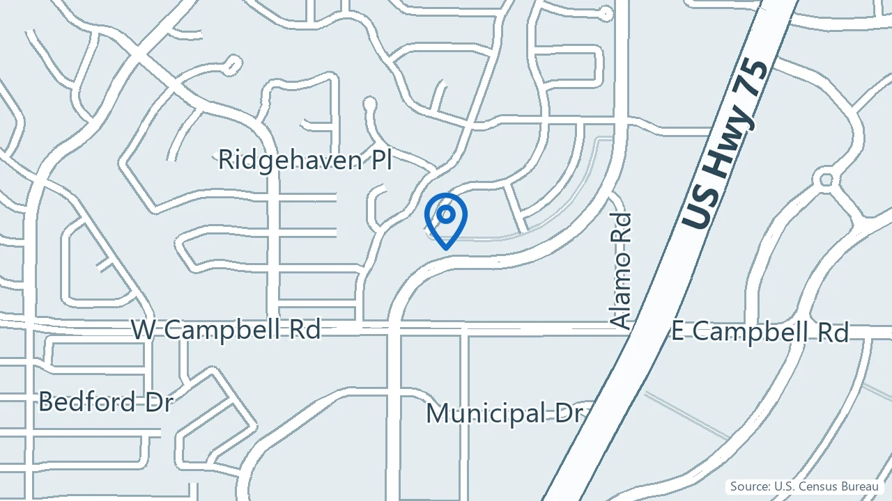 Map showing Premier Pain Centers & Premier Psychiatry in Richardson, Texas