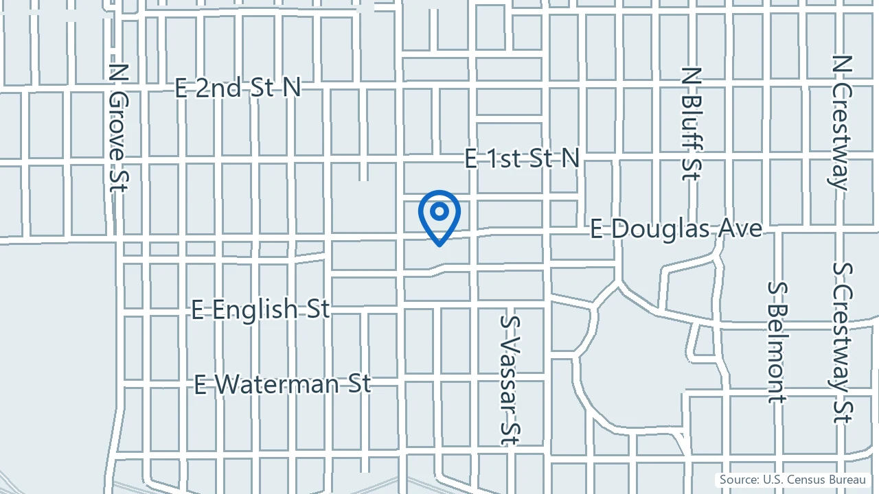 Map showing SOMA Therapy and Psychiatric Services in Wichita, Kansas