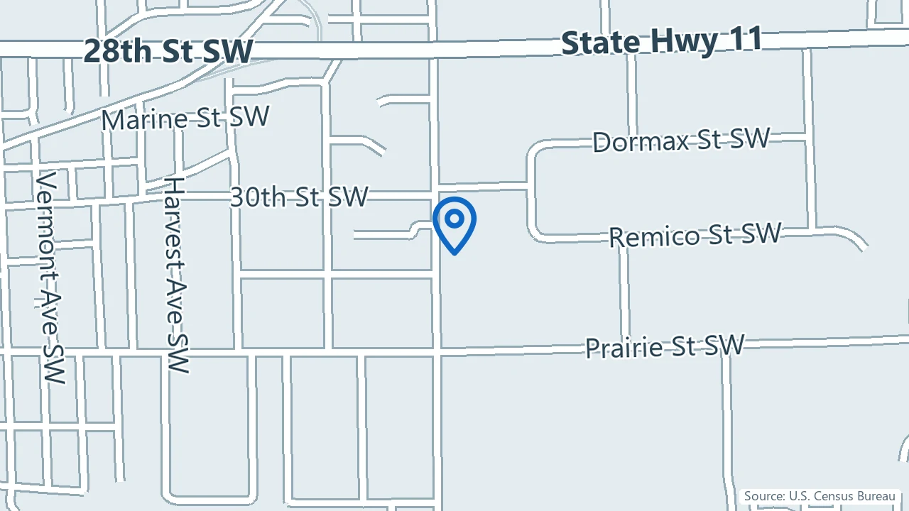 Map showing OptiMed Health Partners in Grandville, Michigan