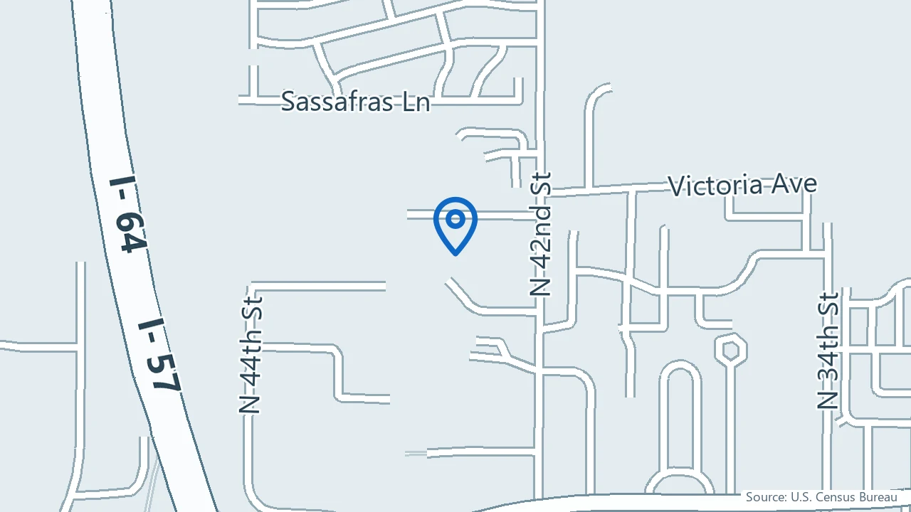 Map showing Ahuja Bariatric and Beyond in Mount Vernon, Illinois