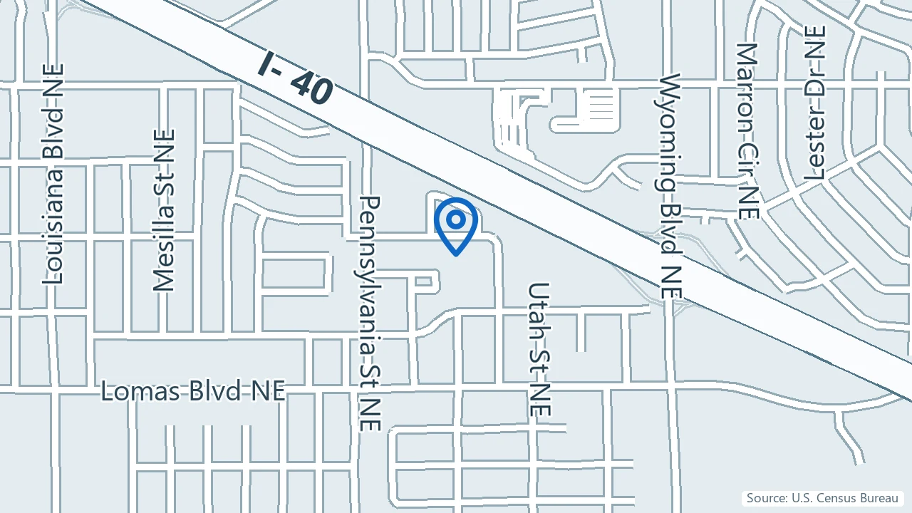 Map showing Vigor Health Services in Albuquerque, New Mexico