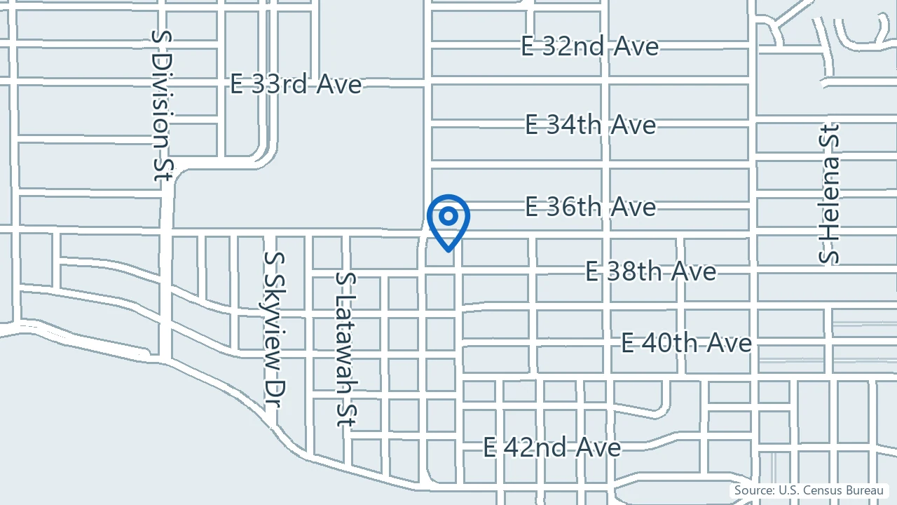 Map showing Ketamine Clinic of Spokane in Spokane, Washington