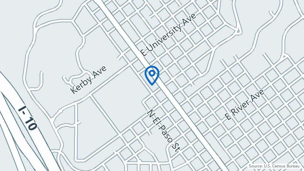 Map showing Medway Pain Center in El Paso, Texas