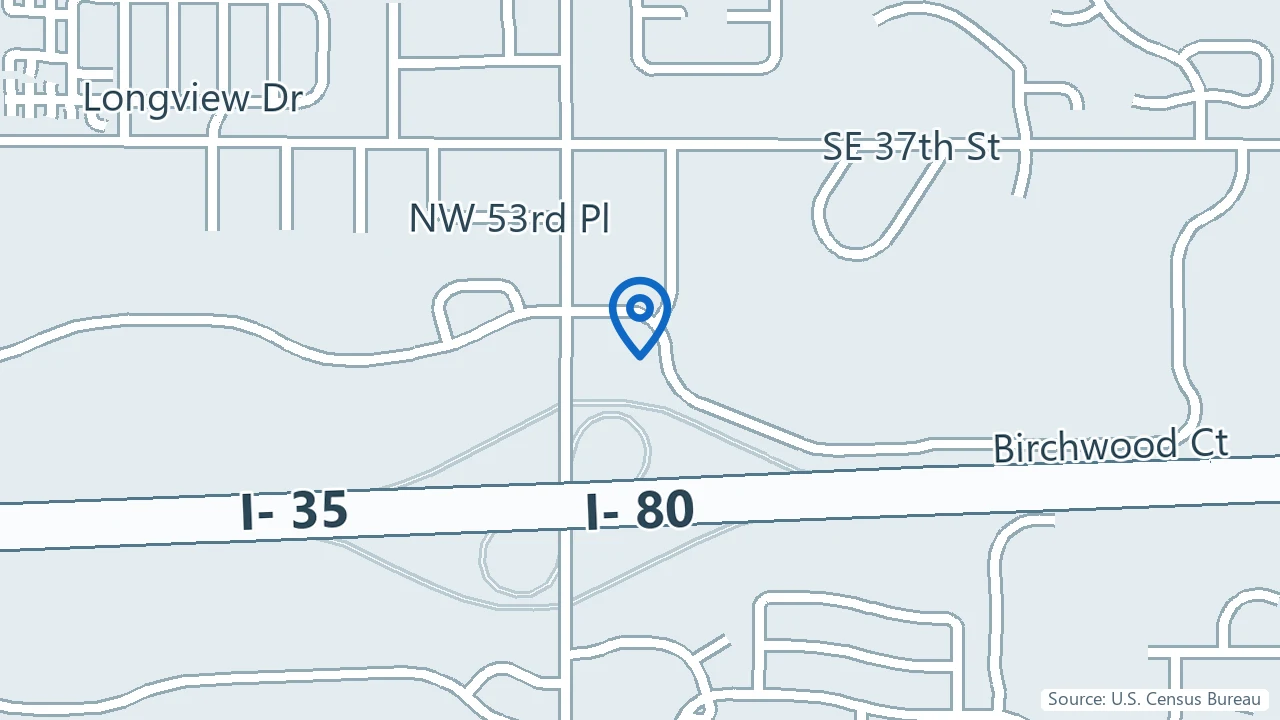 Map showing Clair Mind Health in Johnston, Iowa