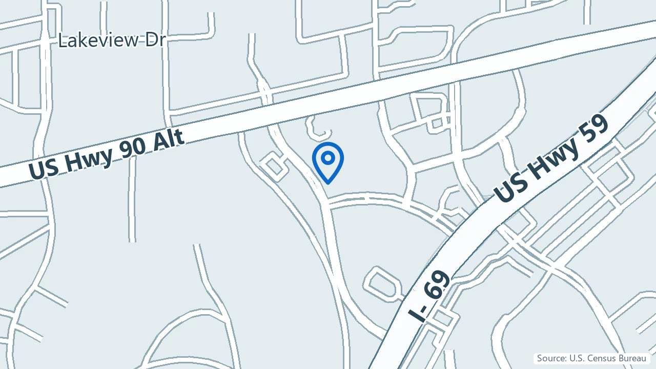 Map showing Greenbrook Mental Wellness Center in Sugar Land, Texas