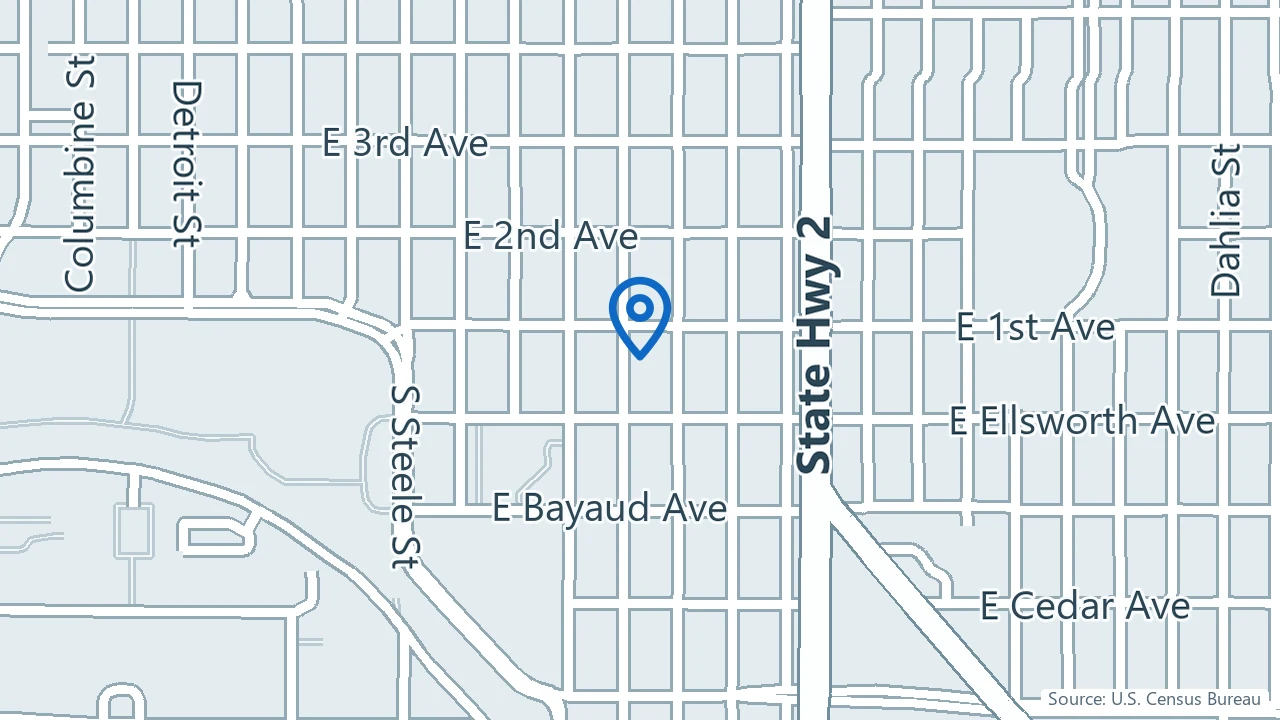 Map showing Paramount Health Directions in Denver, Colorado