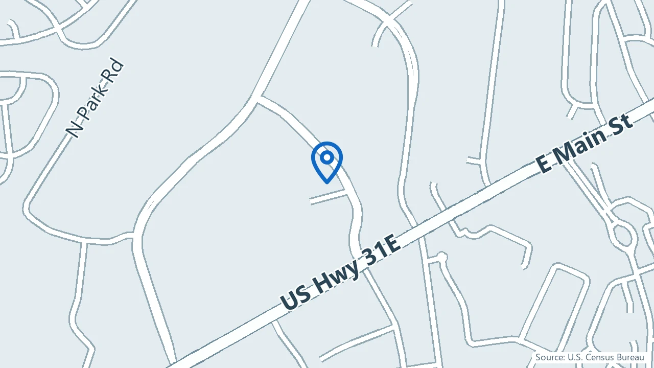 Map showing LifeStance Health in Hendersonville, Tennessee