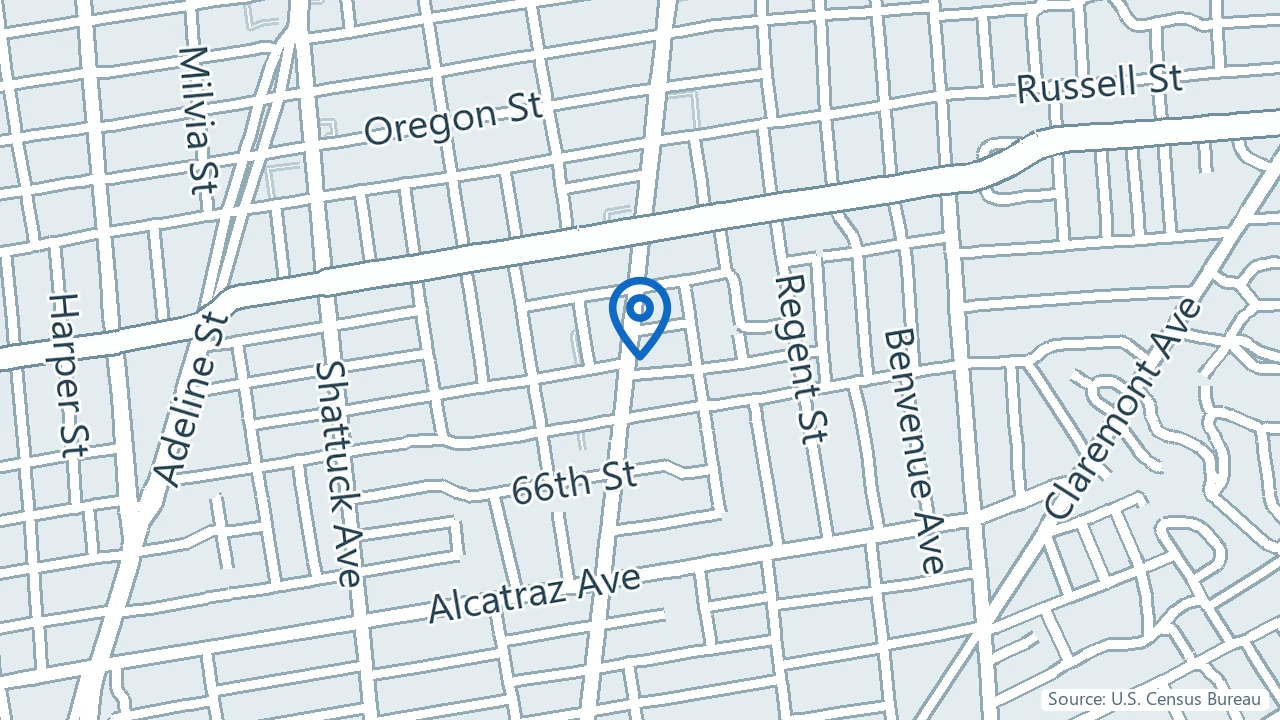 Map showing PsychPlus in Berkeley, California