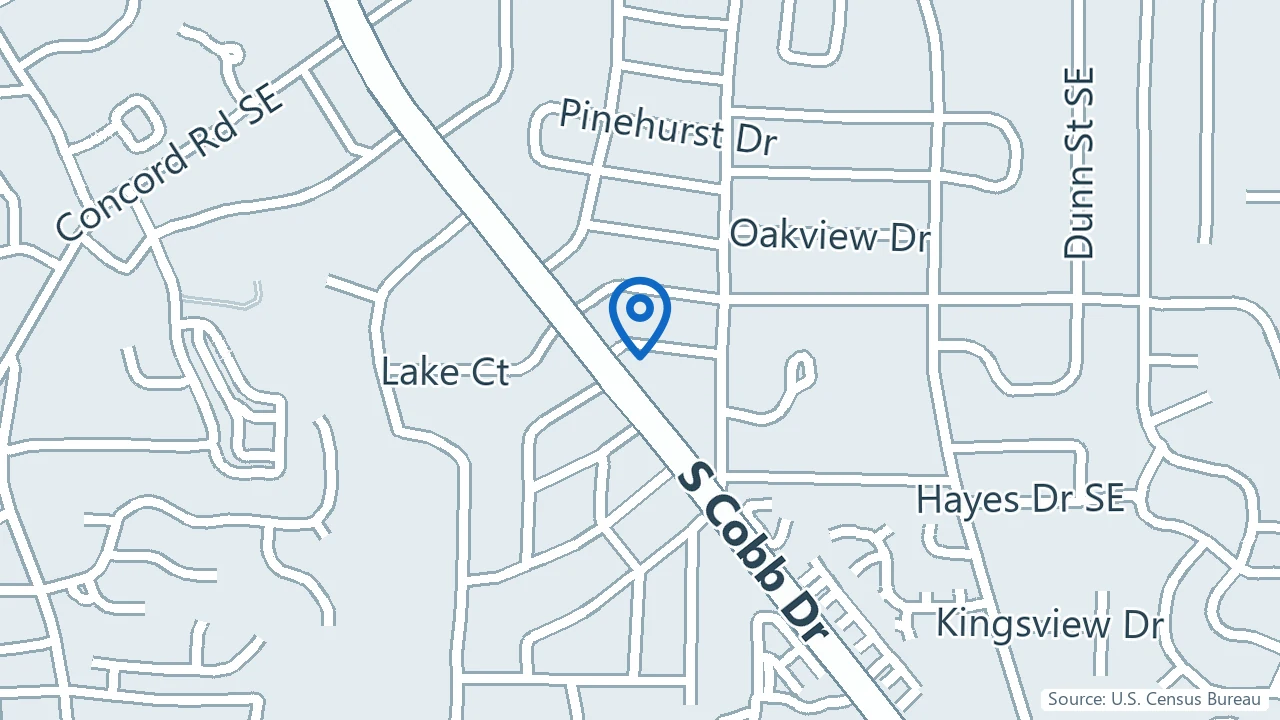 Map showing Metro Atlanta Psychiatry in Smyrna, Georgia