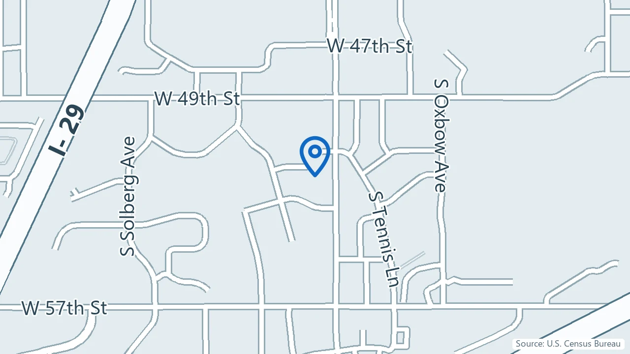 Map showing PAX Institute in Sioux Falls, South Dakota