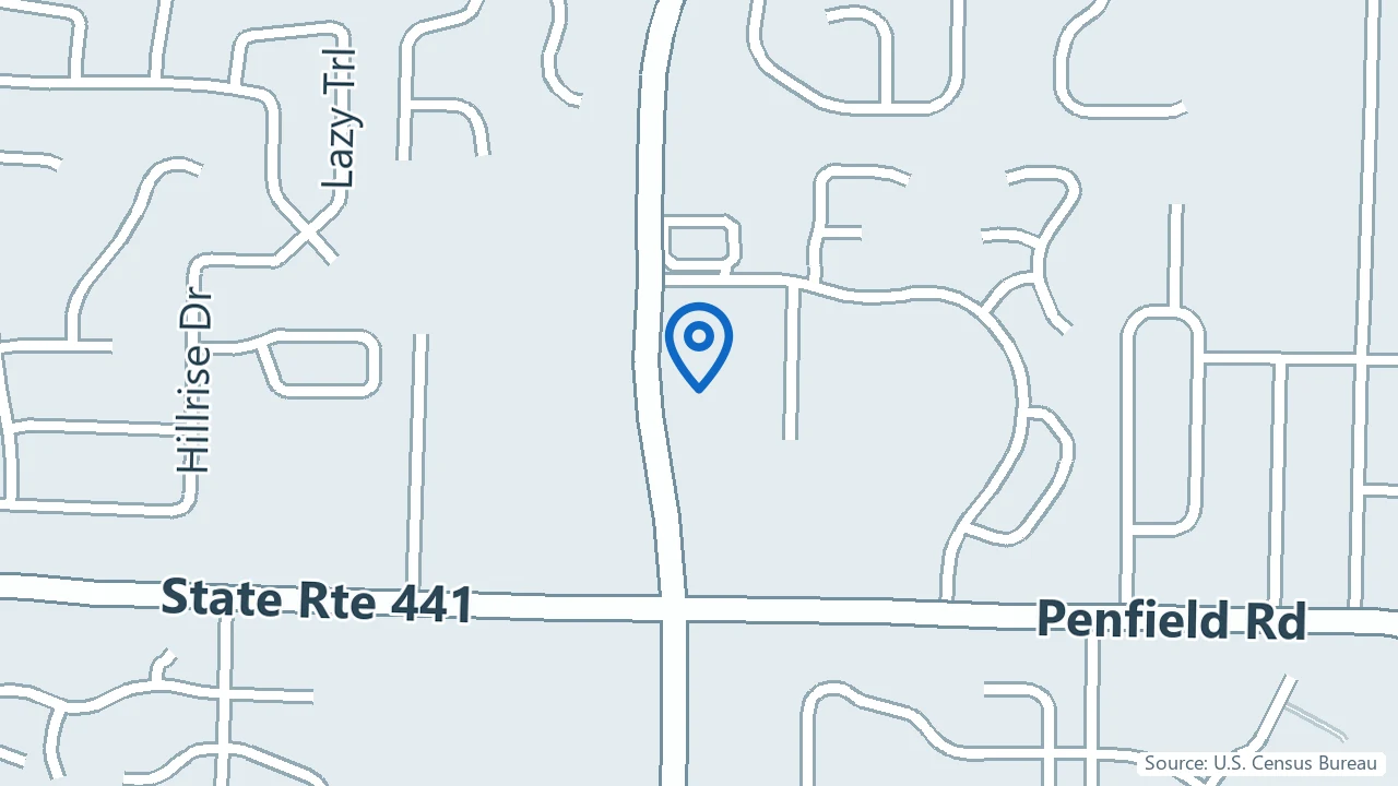 Map showing Penfield Psychiatry in Penfield, New York