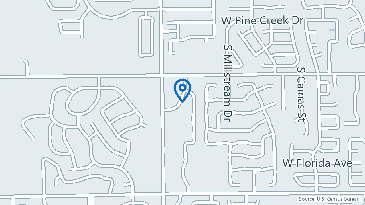 Map showing Meridian Advanced Psychiatry in Nampa, Idaho
