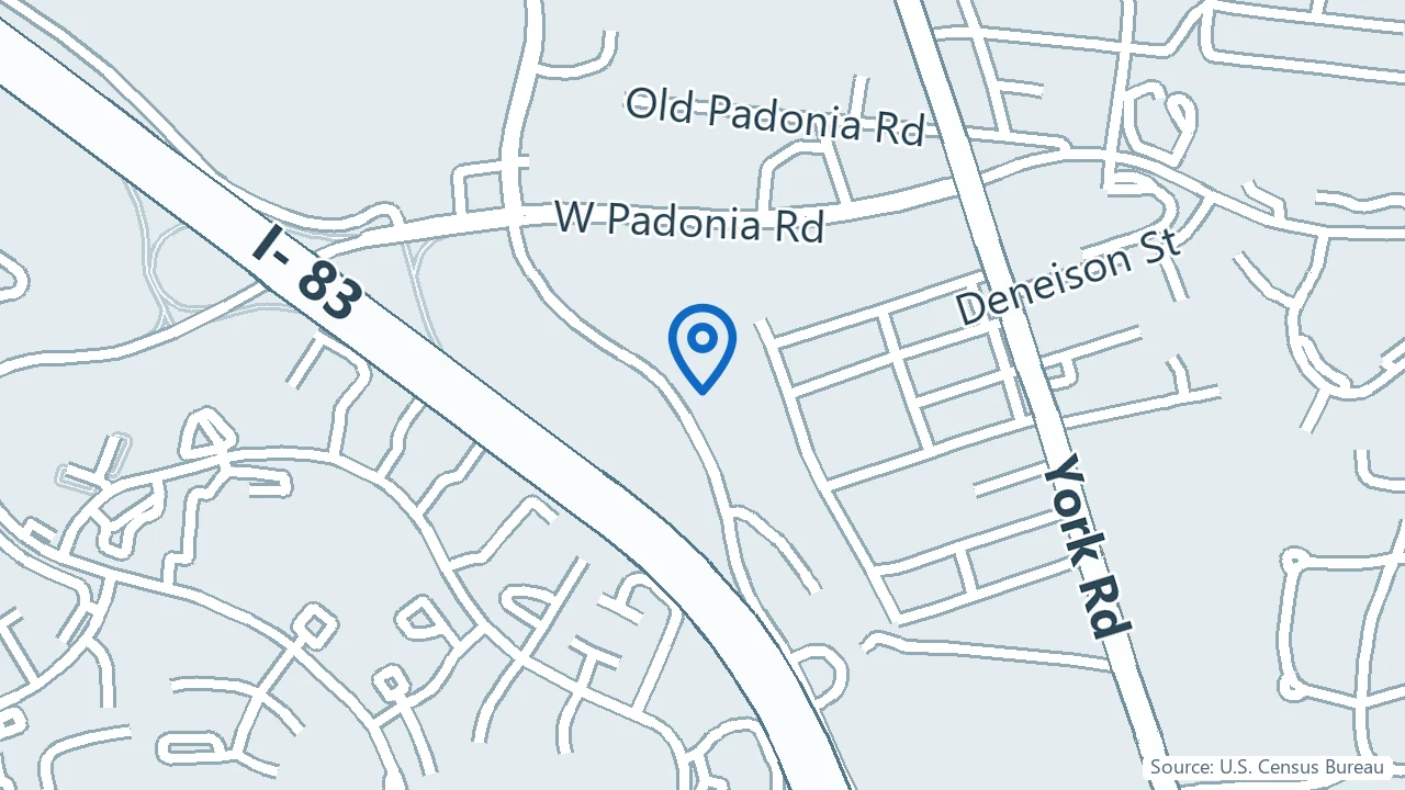 Map showing Thrive Medical Wellness in Timonium, Maryland