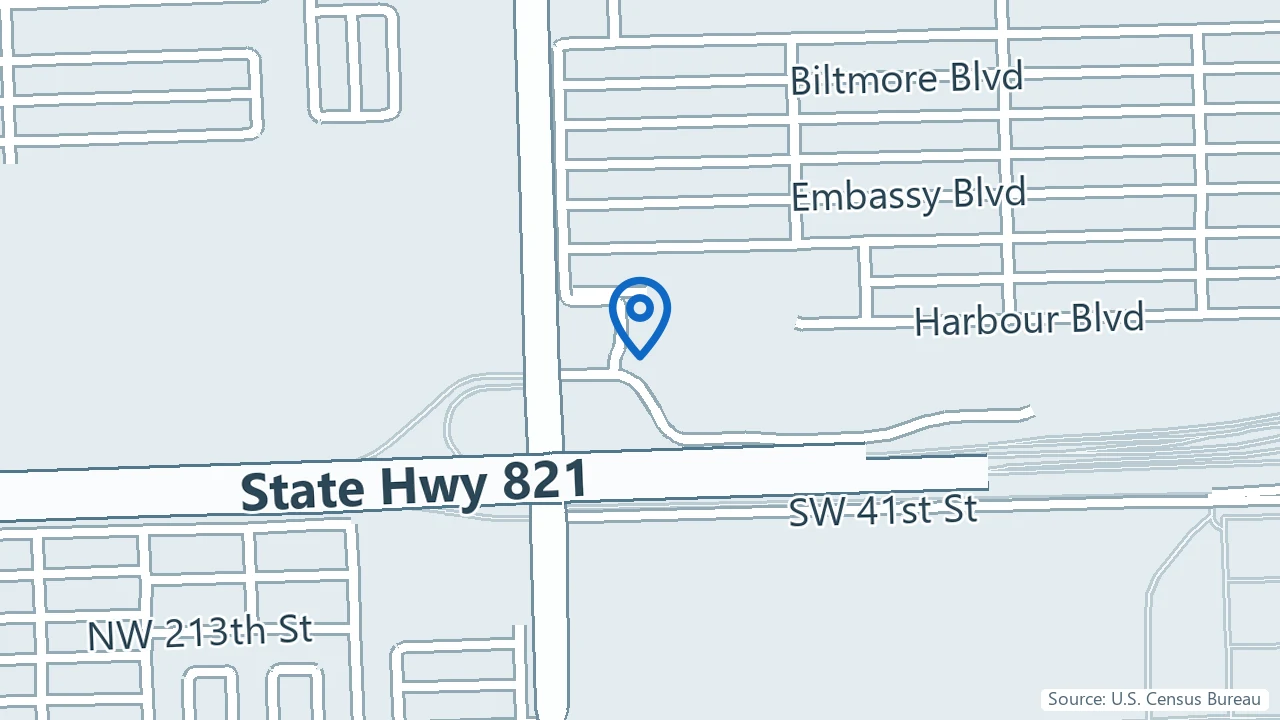 Map showing Mental Ease Psychiatry in Miramar, Florida