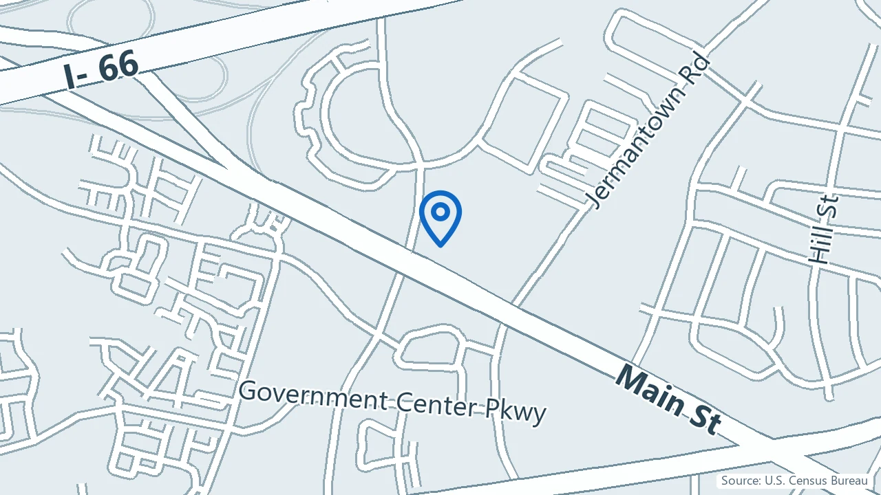 Map showing Thrive Medical Wellness in Fairfax, Virginia