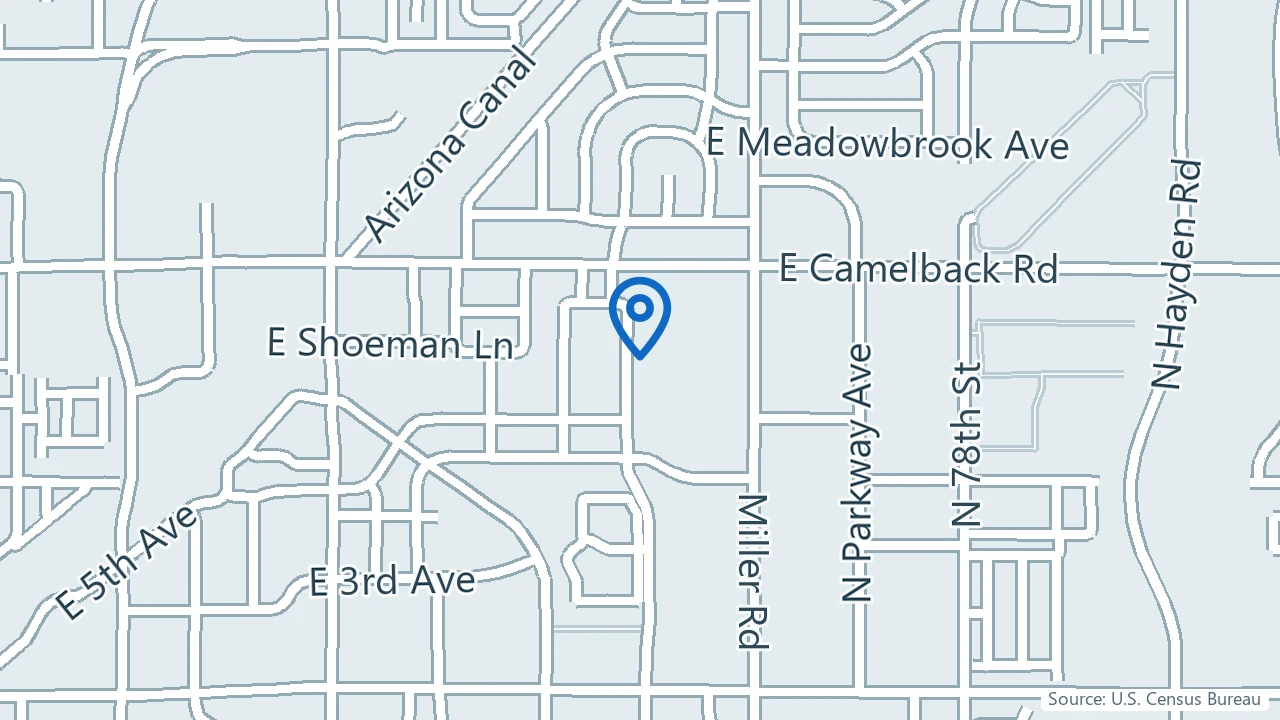 Map showing Sonoran Sun Wellness in Scottsdale, Arizona