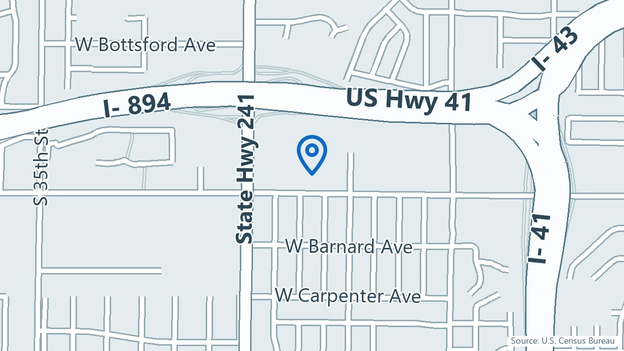 Map showing Pro Spine & Pain in Milwaukee, Wisconsin