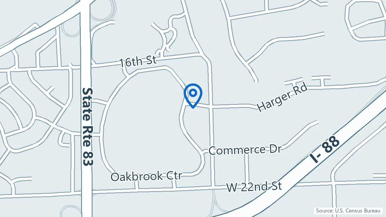 Map showing Hopemark Health in Oak Brook, Illinois