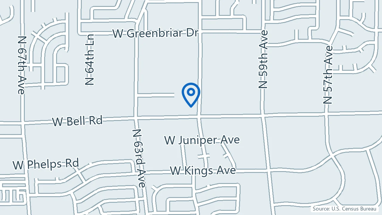 Map showing Synergy Mental Health & Wellness in Glendale, Arizona