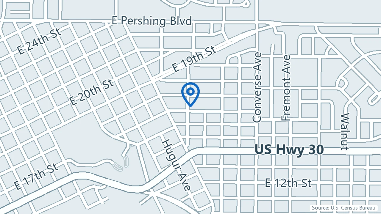 Map showing Wyoming Wellness Center  in Cheyenne, Wyoming