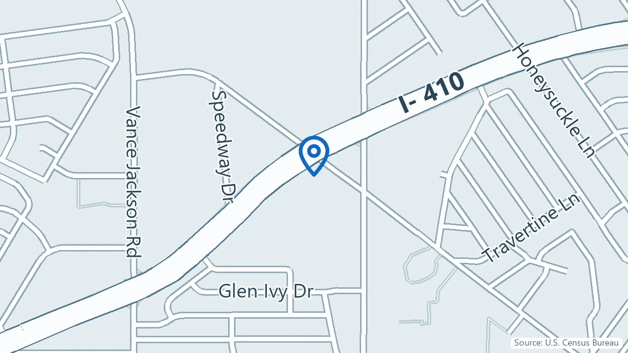 Map showing MindVibe in San Antonio, Texas
