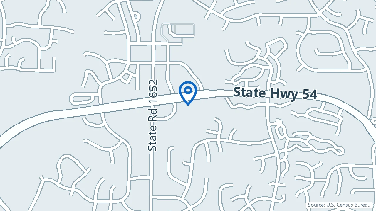 Map showing Cary Behavioral Health in Cary, North Carolina