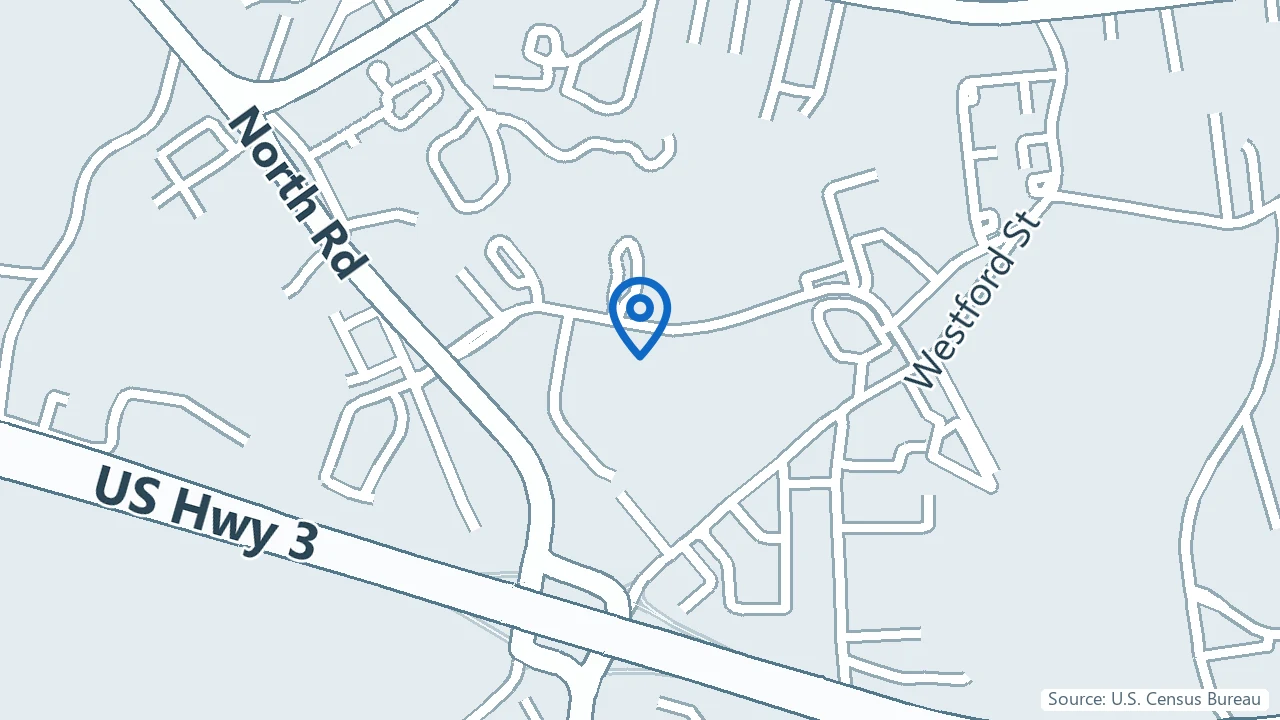 Map showing Assured Hope Community Health in North Chelmsford, Massachusetts