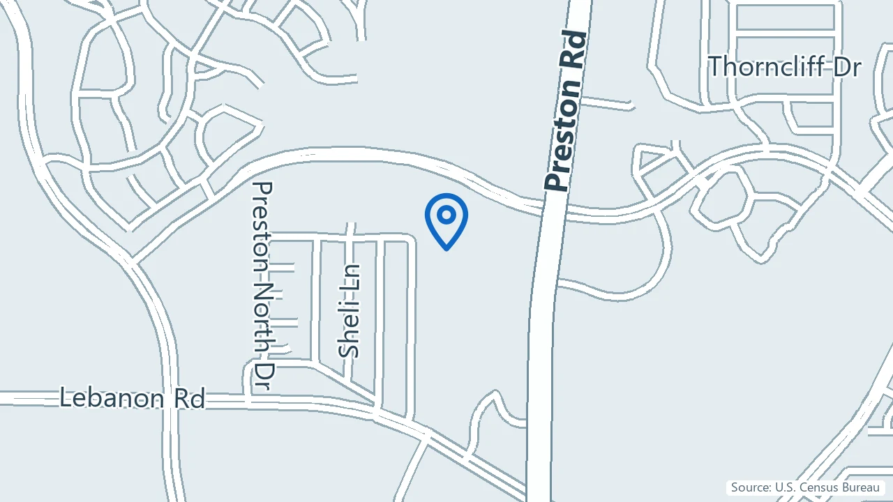 Map showing DreamWork Wellness Center in Frisco, Texas