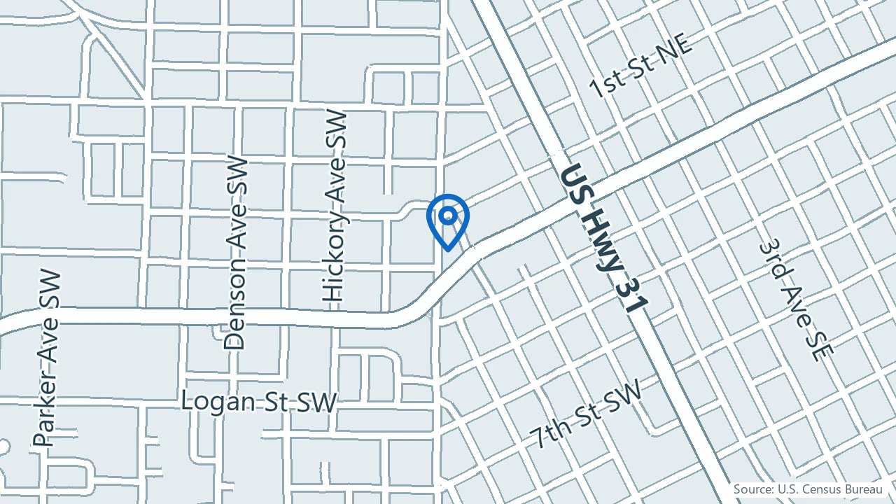 Map showing Sound Mind TMS and Ketamine in Cullman, Alabama