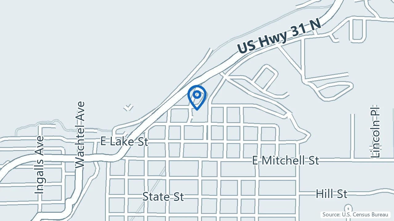 Map showing Beacon Wellness and Psychiatry in Petoskey, Michigan