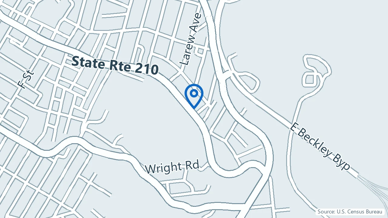 Map showing Farhat Medical Clinic in Beckley, West Virginia