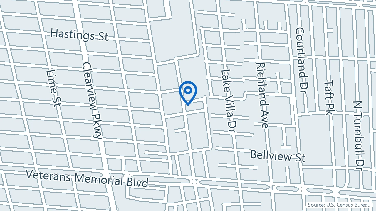 Map showing Integrated Pain and Neuroscience in Metairie, Louisiana